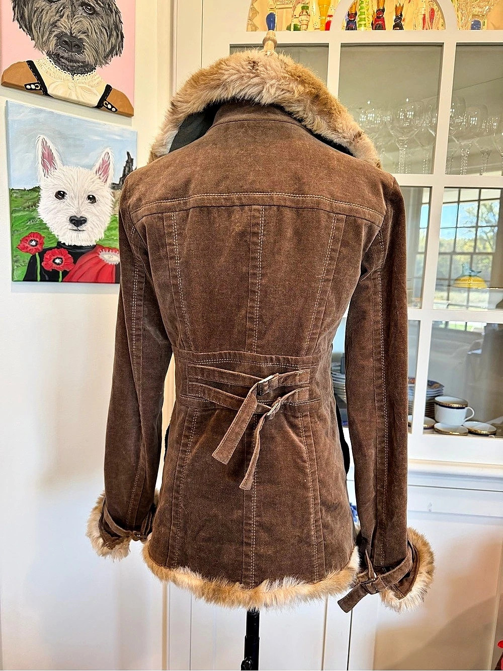 Burberry Brown Shearling-Trim Jacket - Picture 9 of 11